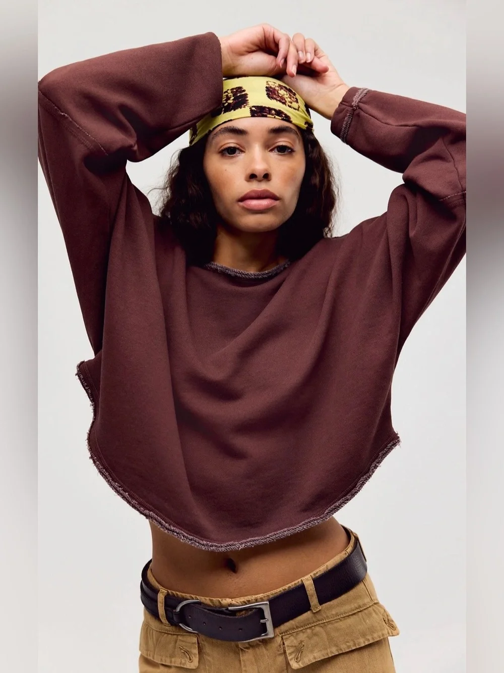 NWT FREE PEOPLE WE THE FREE TO THE EAST PULLOVER SHAVED CHOCOLATE